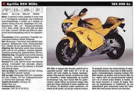 Aprilia RSV1000 Mille (Solgt) - Ja sådan skal det være :-) billede 13