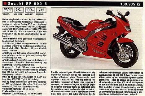 Suzuki RF600R "SOLGT" billede 11