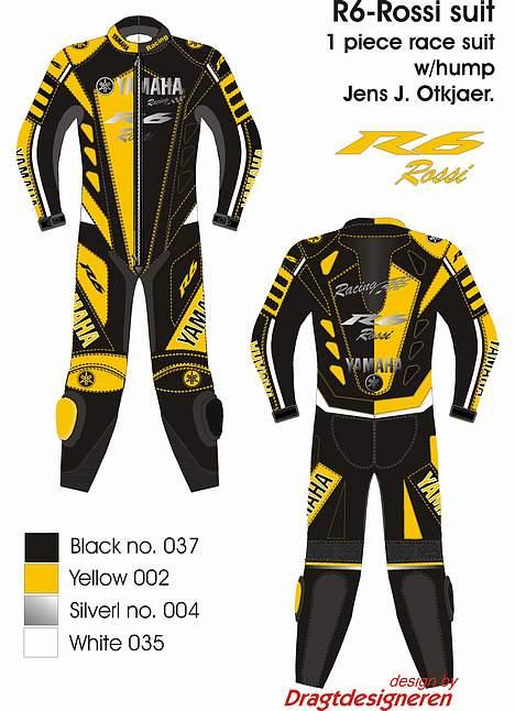 Yamaha R6- Rossi, SOLGT - Er ved at få lavet denne dragt til min mc billede 10