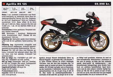 Aprilia RS 125 - SOLGT - - MC-Revyen kan man ikke altid regne med billede 4