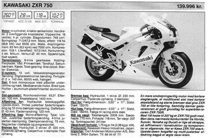 Kawasaki ZXR750 J *solgt* billede 9