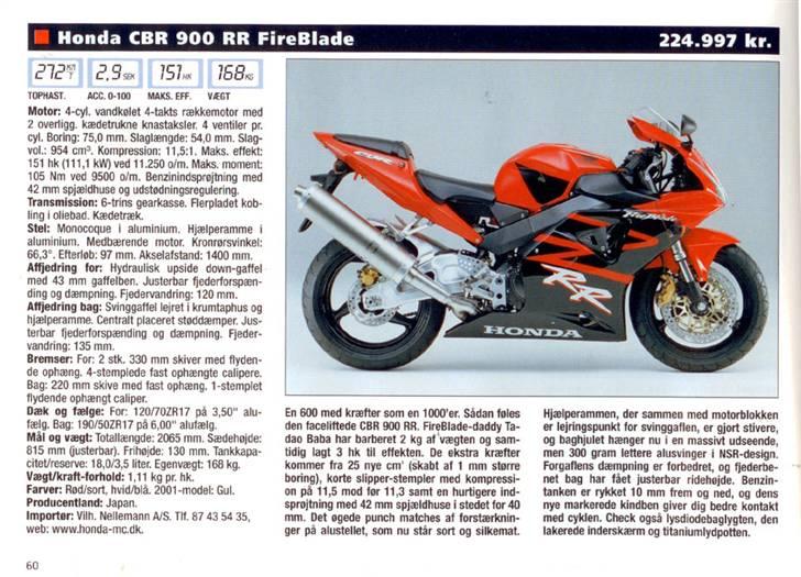 Honda CBR 900 RR Fireblade billede 2