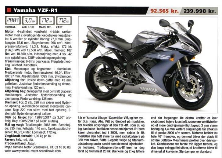 Yamaha YZF-R1 - Lidt info -) billede 1