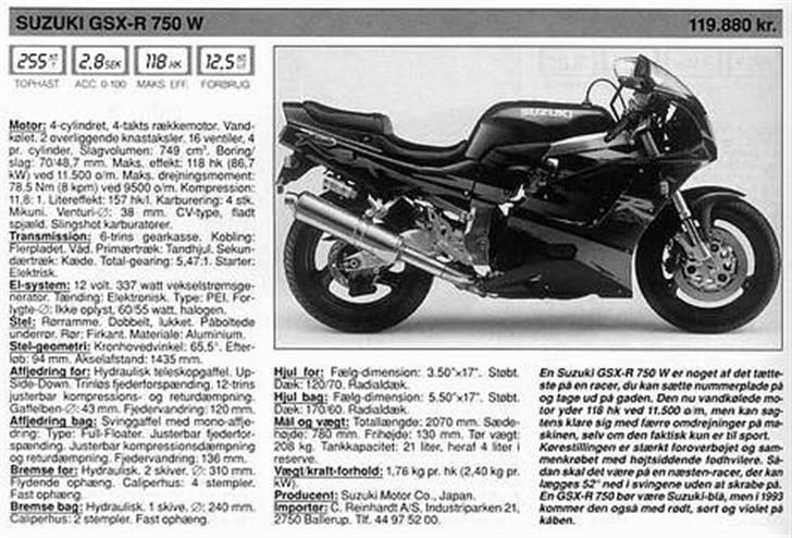 Suzuki gsx-r 750 w *solgt* billede 8