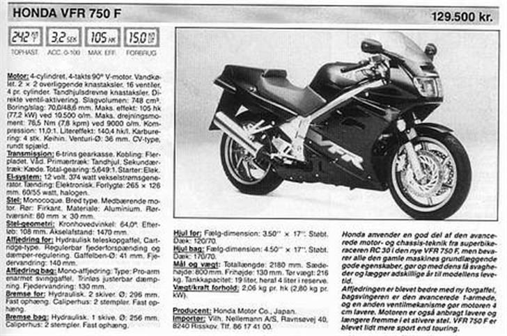 Honda VFR 750 F  billede 18