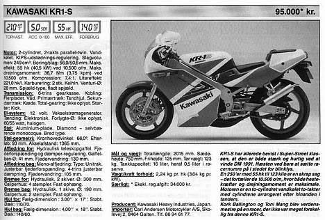 Kawasaki KR1-S - Data fra mc-revyen 92, tak til Henning L for hjælpen. billede 3