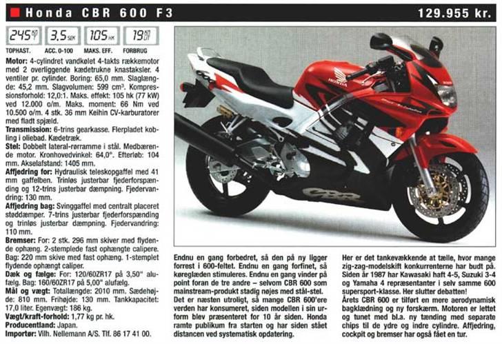 Honda CBR 600 F3 - Rubrik fra MC Revuen 1998 billede 11