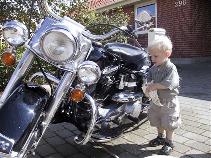 Harley Davidson Electra Glide FLH 1200 - Søn på 2 år vasker for far .. billede 10