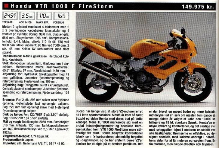 Honda VTR 1ooo Firestorm billede 7