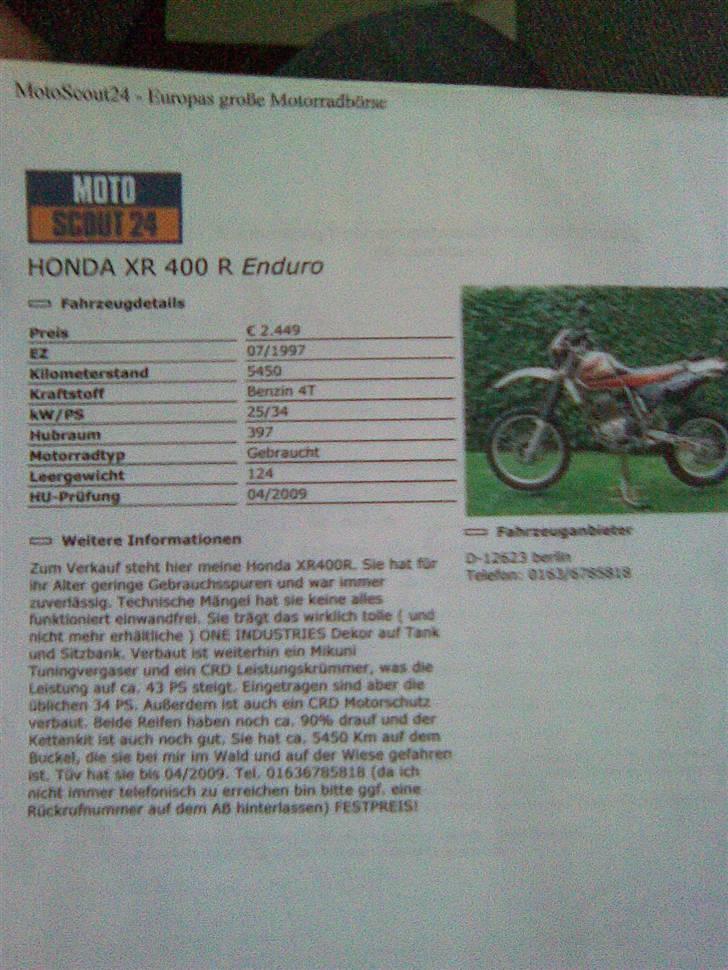 Honda xr #Solgt# billede 10