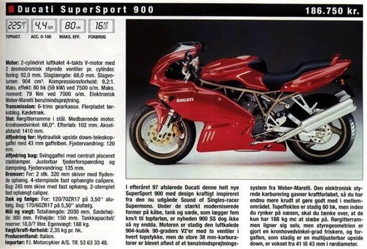 Ducati 900 SS ie - Sådan blev den præsenteret i MC-Revyen tilbage i ´98 billede 7