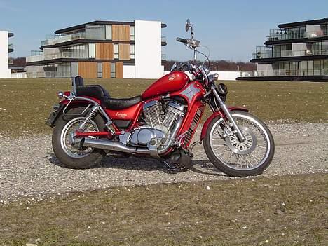 Suzuki VS 800 Intruder - Min Intruder med nyt chrom kølergitter og chrom ved stellet og tanken. billede 8