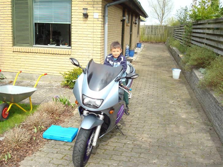 Suzuki RF 600 R - Min søn vil gerne køre en tur, men benene er for korte :o) billede 12