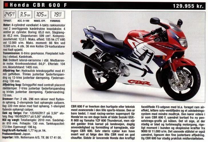 Honda CBR F3 - PC31 -DØD- billede 2