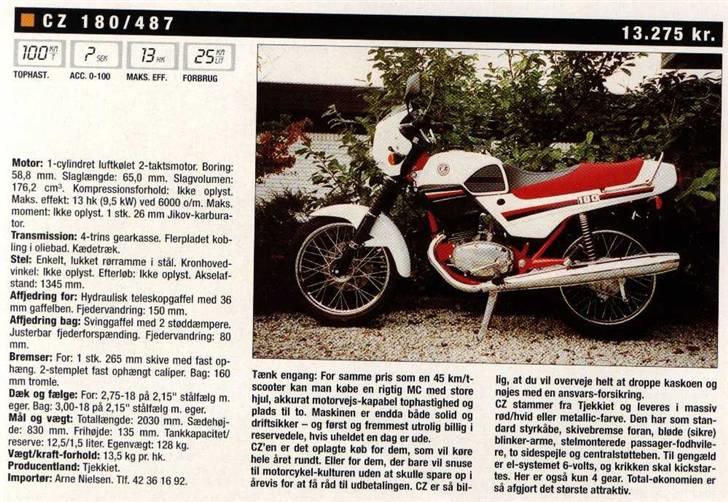 CZ 180 (CZensuella) (SOLGT) - Det skrev MC-Revyen i 1996 billede 5