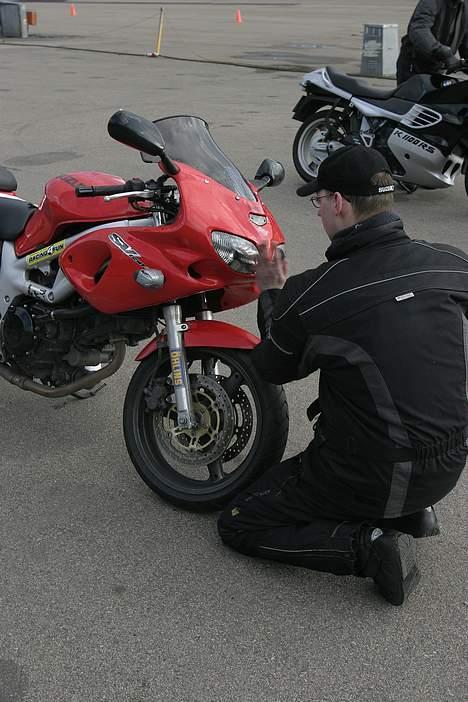 Suzuki SV650s - Vi dækker lige "øjnene" til så den lille fyr ikke bliver bange når det begynder at gå stærkt ;o) billede 4