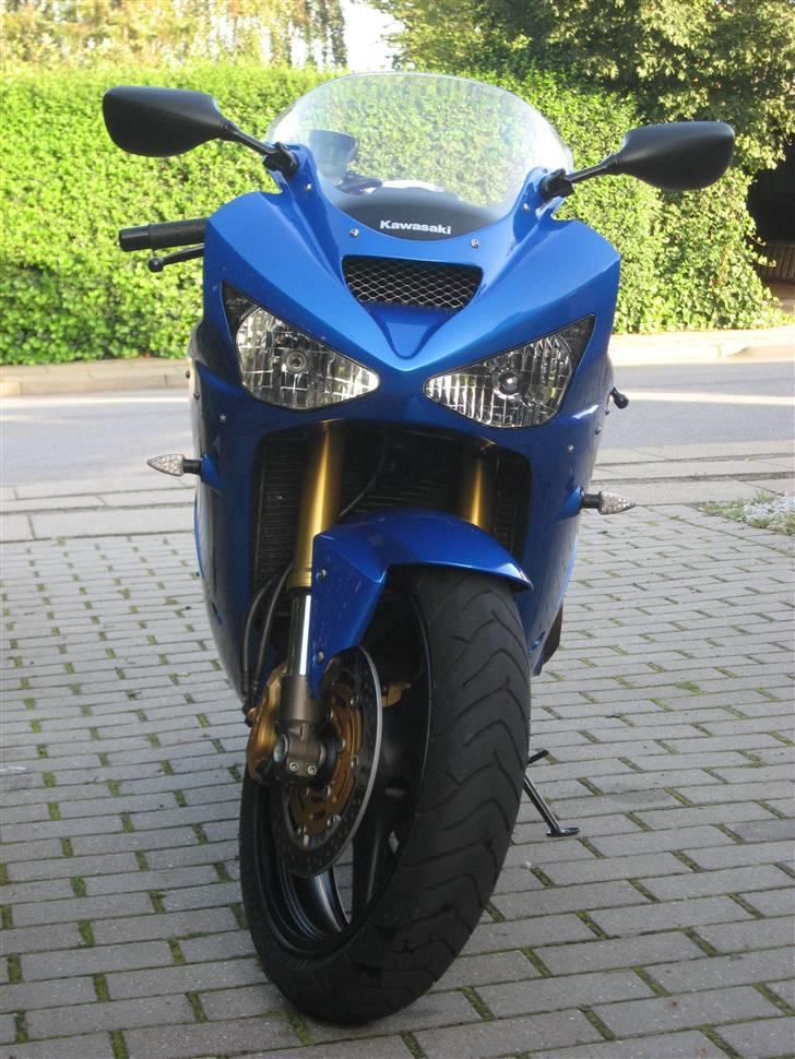 Kawasaki ZX-6R 636 (SOLGT) - Et billede forfra. Kan godt li lygterne på modellen. Synes den ser lidt ond ud... billede 5