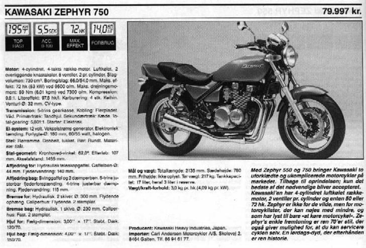 Kawasaki 750 Zephyr billede 8