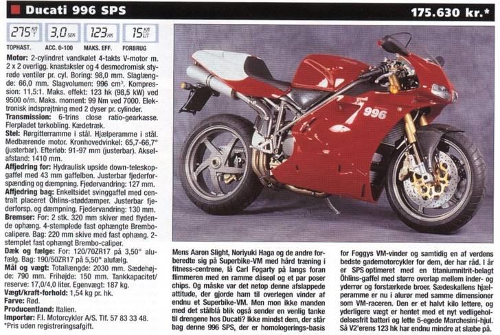 Ducati 996 SPS Nr. 1690 *SOLGT* - det skrev mc-revyen.... billede 18