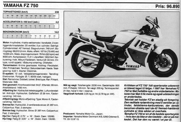 Yamaha FZ 750 (SOLGT) billede 13