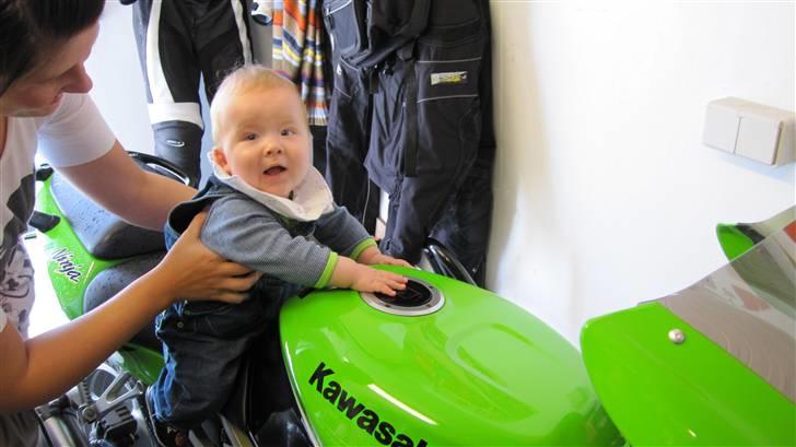 Kawasaki ZX6R Ninja 636 [SOLGT]  - Sønnike på 7 mdr., han skal nok lære det ;-) læg lige mærke til tøjet matcher... billede 10