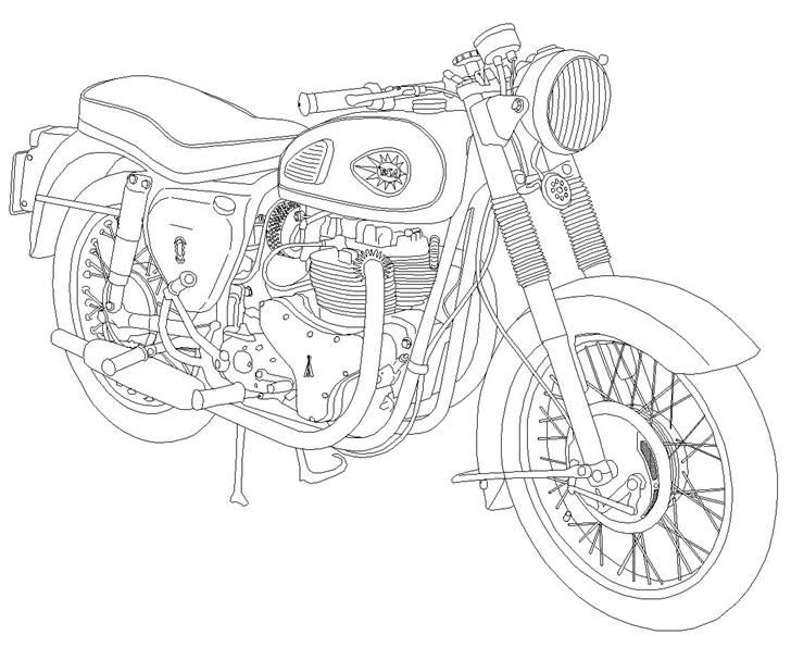 BSA A10 Golden Flash - Her har min søn tegnet BSAén ind i Autocad ! billede 11
