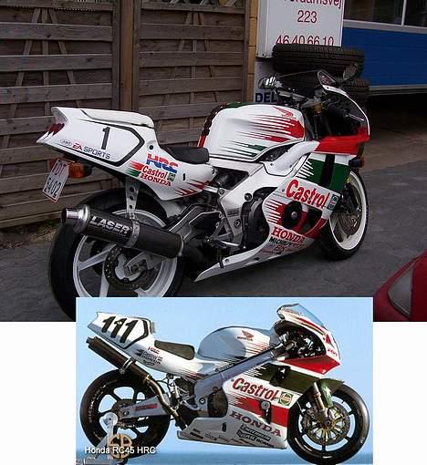 Honda CBR 400 RR (Solgt) - en lille sammenligning af min og en fuldblods HRC racer!  billede 7