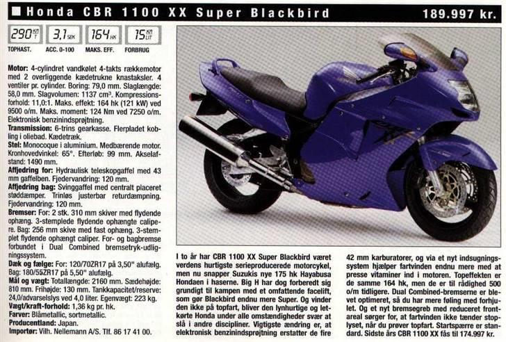 Honda CBR1100xx super blackbird billede 8