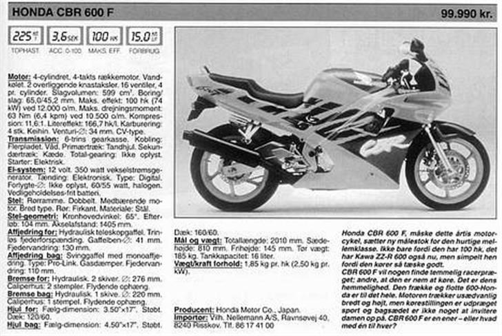 Honda cbr 600 (f2) solgt billede 17