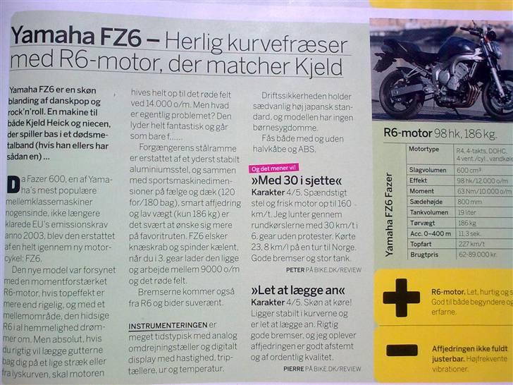 Yamaha FZ6-N *SOLGT - Anmeldelse fra "Bike". billede 16