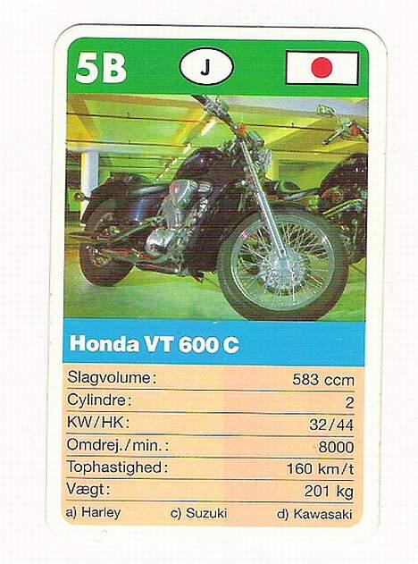 Honda vt 600 c shadow  - det er godt nok ikke lige min mc der er på billedet men det er da for fedt med et trumf kort i udfordringerne : ) billede 7