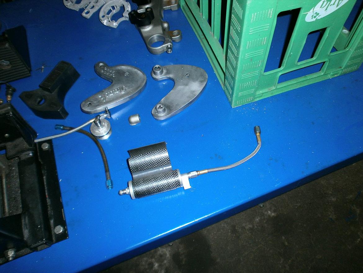 Kawasaki Z900 - Enzo subtanks til den ene gaffel .. DEt virker. direkte importeret fra motocross erfaring billede 5