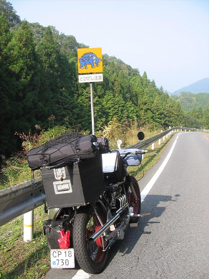 Nimbus Bobber - Japanerne har et ukompliceret forhold til at bruge tegneserieagtige dyr på deres vejskilte. Her er en advarsel mod vildsvin. billede 7