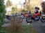 Suzuki gs 750 - SOLGT - - Min lillebror og jeg hos mor efter træf i Aalborg. Triumphen er min fars.