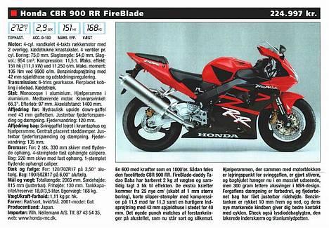 Honda CBR 900 RR FireBlade - Data over cyklen dog er cyklen i en "forkert" farve billede 19