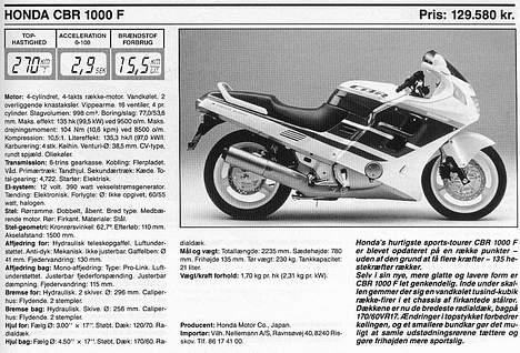 Honda CBR 1000 F - Det kan den i følge MC-revyen.... billede 9