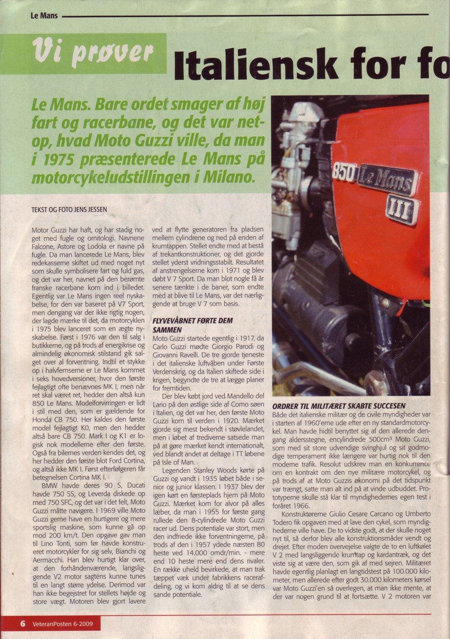 Moto Guzzi 850 Le Mans Mark III - Side 1 af Veteranpostens artikel om lige netop min min Mk III. billede 6