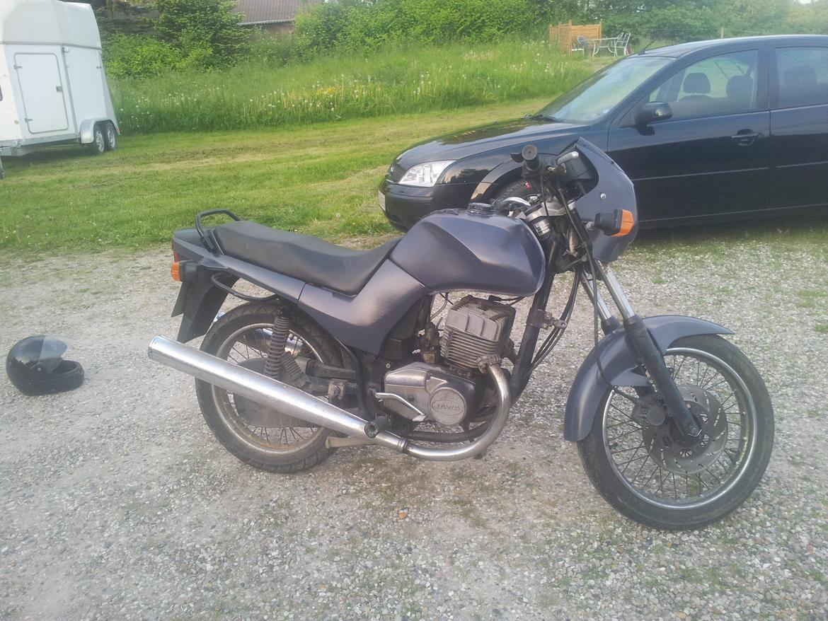 Jawa 350cc Type 640 med Velorex 562 sidevogn [Solgt] - Som solo, før vognen kom på billede 11