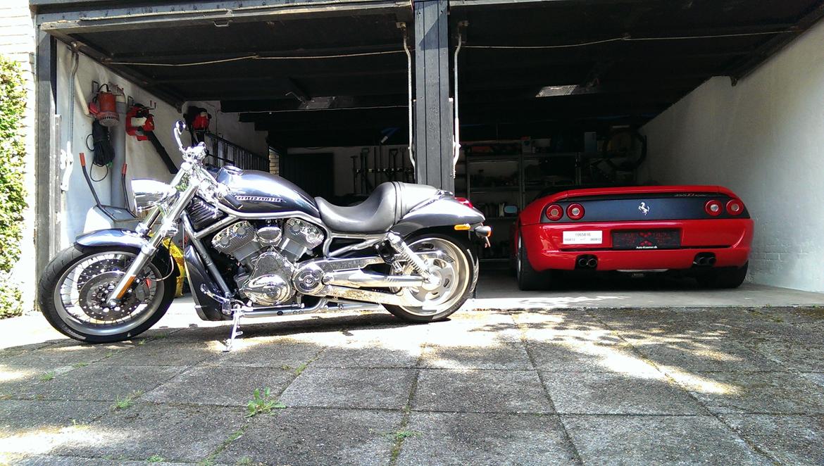 Harley Davidson V-ROD - Kører den tit udenfor garagen, for bare at gå og nyde solens spil i kromen :P  billede 19