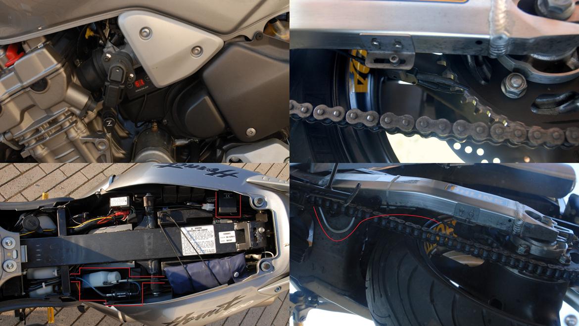 Honda CB900 hornet - PRO OILER chain oiler, installation billede 14