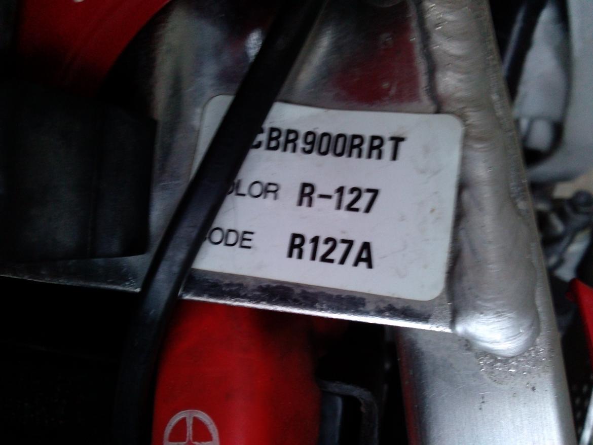Honda CBR900rr -SC33  R127A - Farvekode R127A billede 9