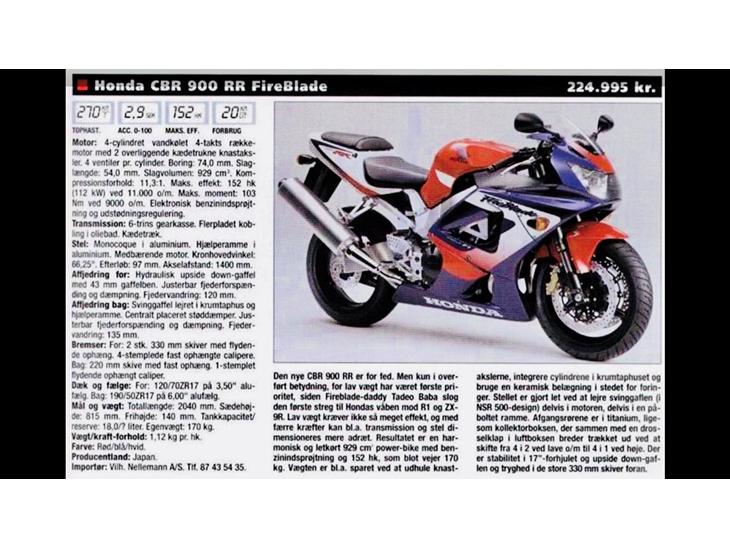 Honda CBR 929 RR FIREBLADE Bytte billede 0