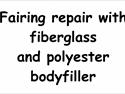 Kåbe reparation med glasfiber og polyester