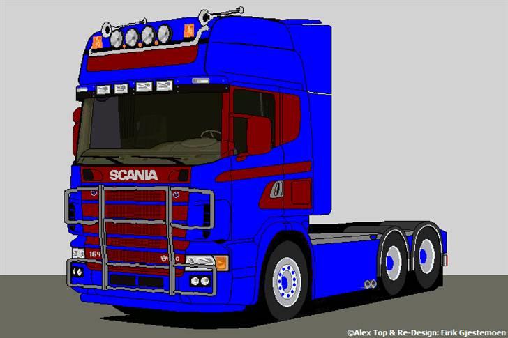 Paint Lastbiler - Scania 164 580 malet i min fars gamle vognmands farver, og med lidt gejl på : P billede 5