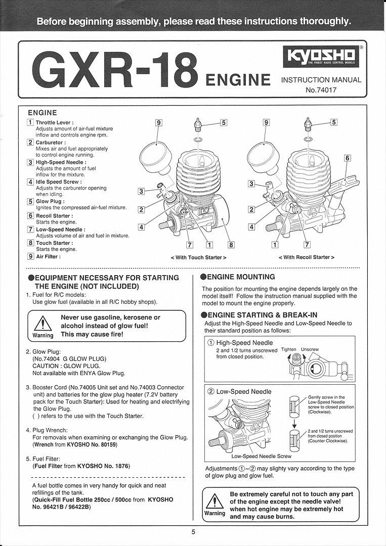 Kyosho GXR-18 nitro motor billede 1