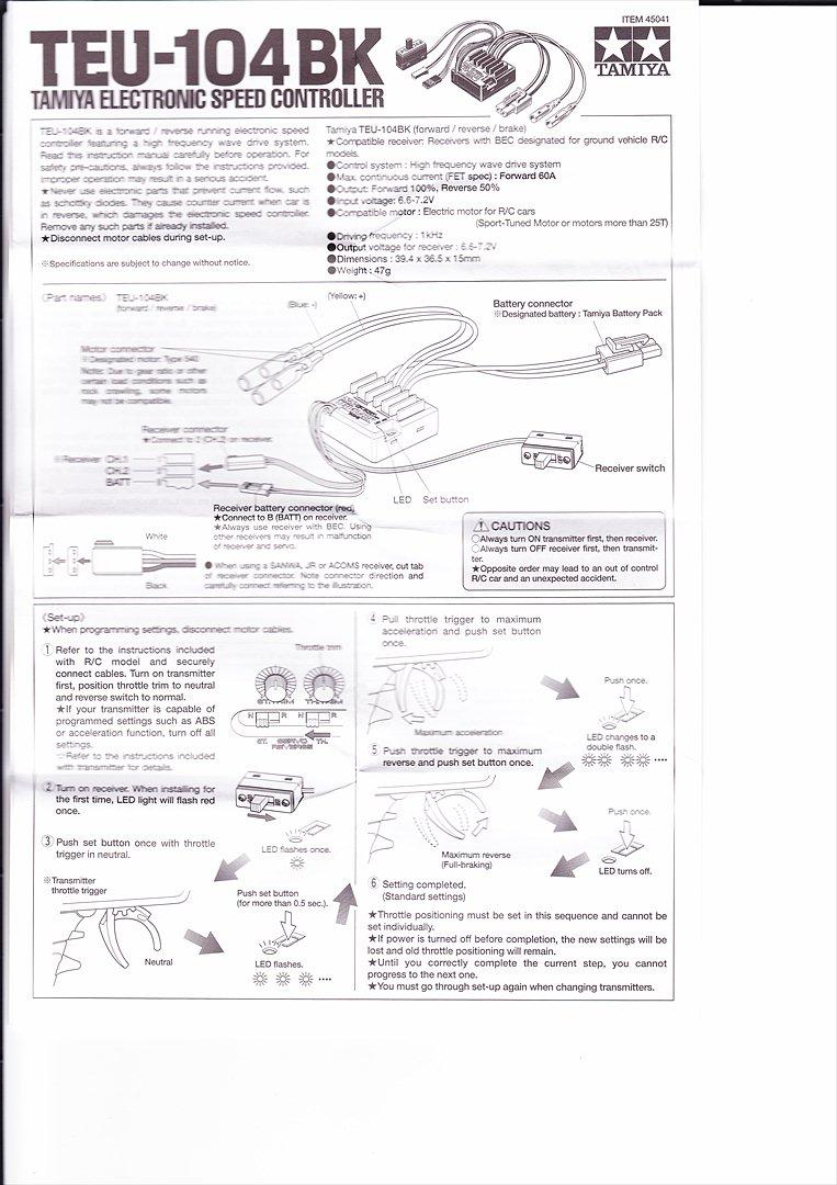 Tamiya TEU-104BK ESC billede 1