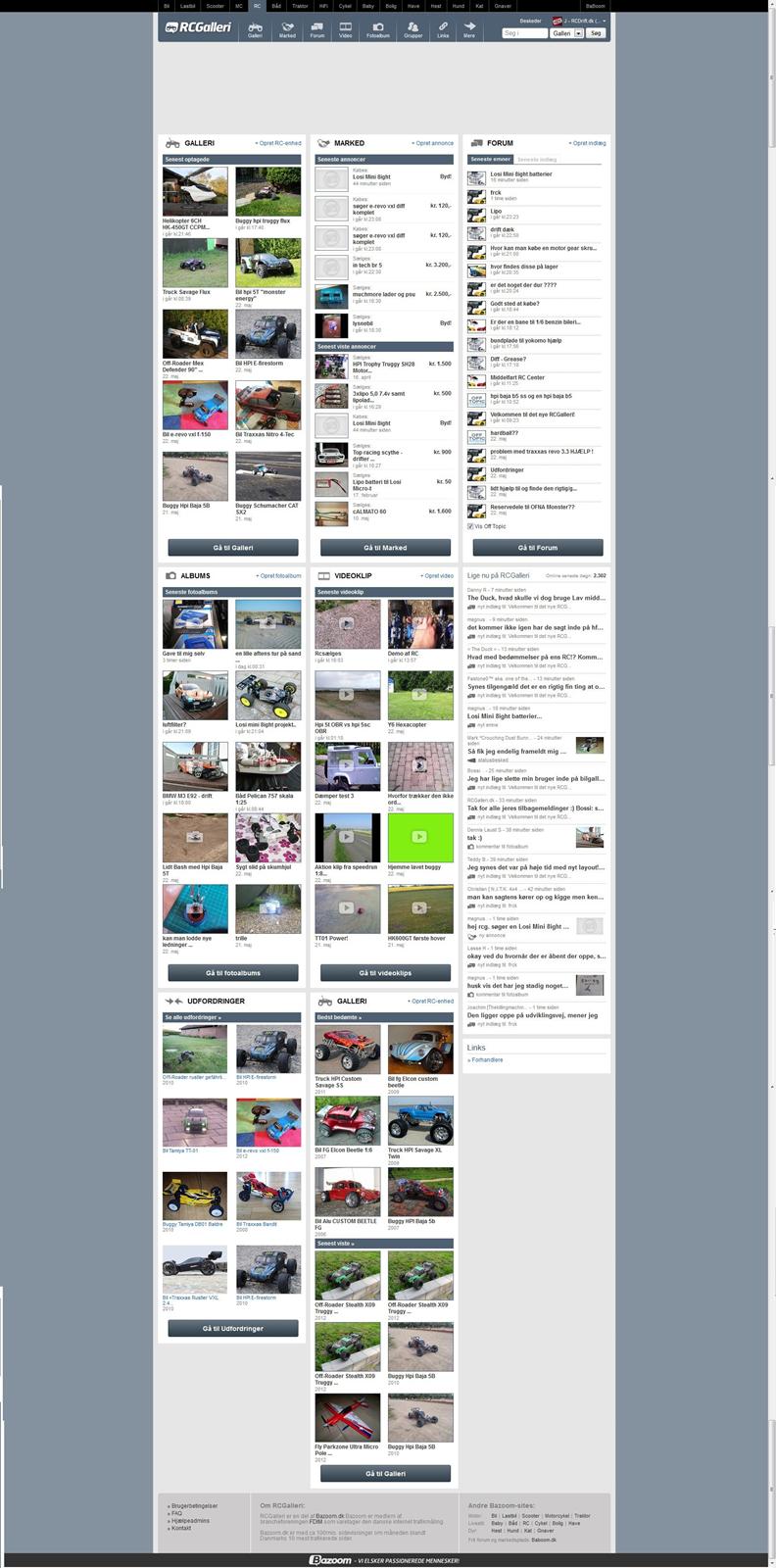 En mulig oprydning af rcgalleri - Bare et screenshot af siden så man kan se hvor meget den fylder.  billede 1