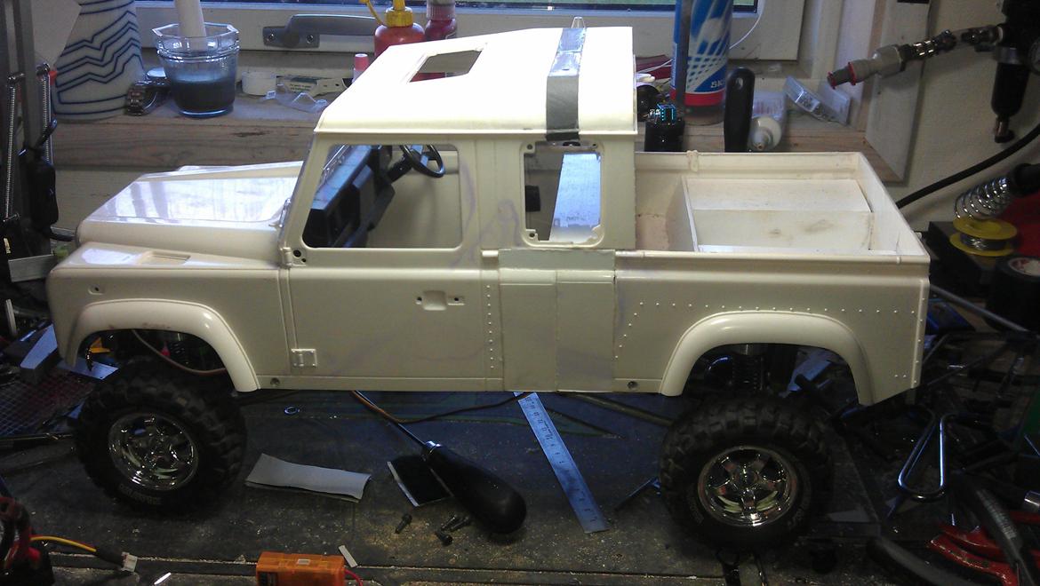 110" Land Rover pic-up crew-cap - sådan så den ud ad jeg overtod projektet fra Klaus o. billede 1