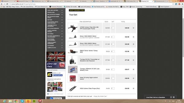 quadcopter setup 250?