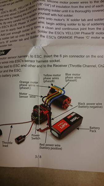 Forbinde ESC og motor